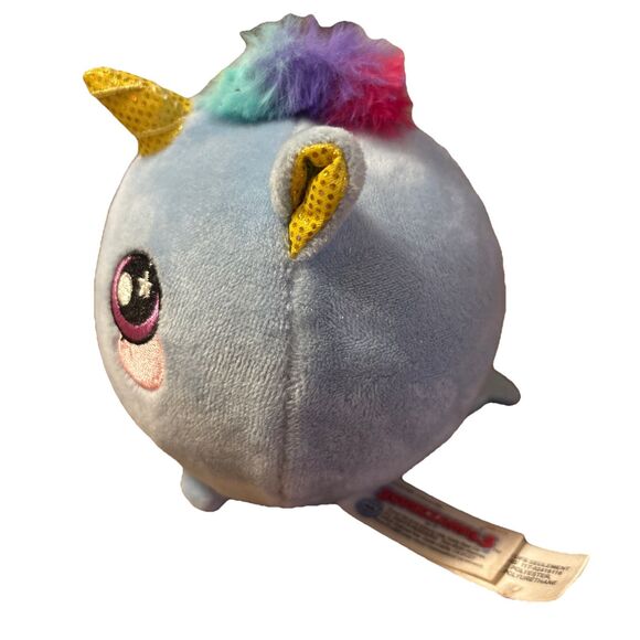 Squeezamals 2018 Series 2 Blue Unicorn Ball Plush Beverly Hills Teddy Bear Co. - Picture 2 of 8